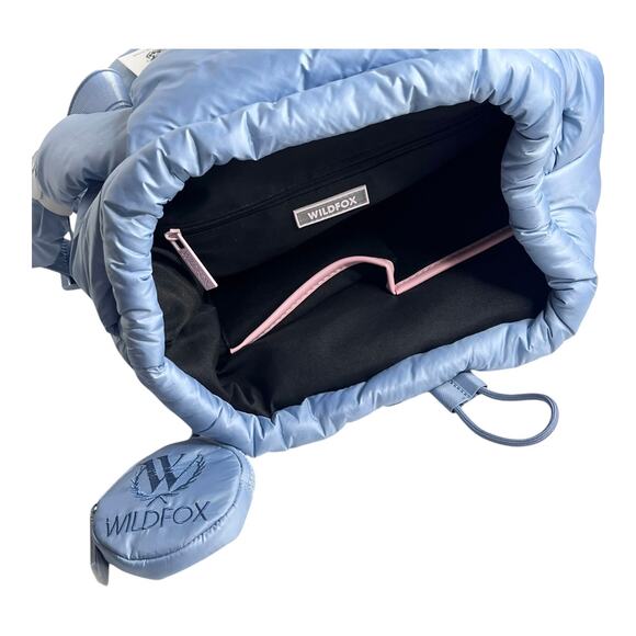 NEW Wildfox Parachute BACKPACK & COIN PURSE Blue Puffy Nylon HANDBAG Lightweight main image 8